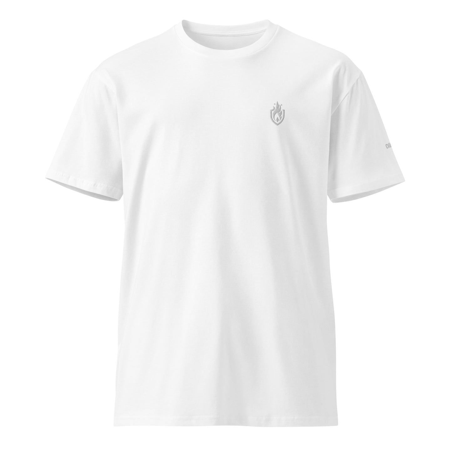 Unisex Premium White on White Embroidered T-shirt