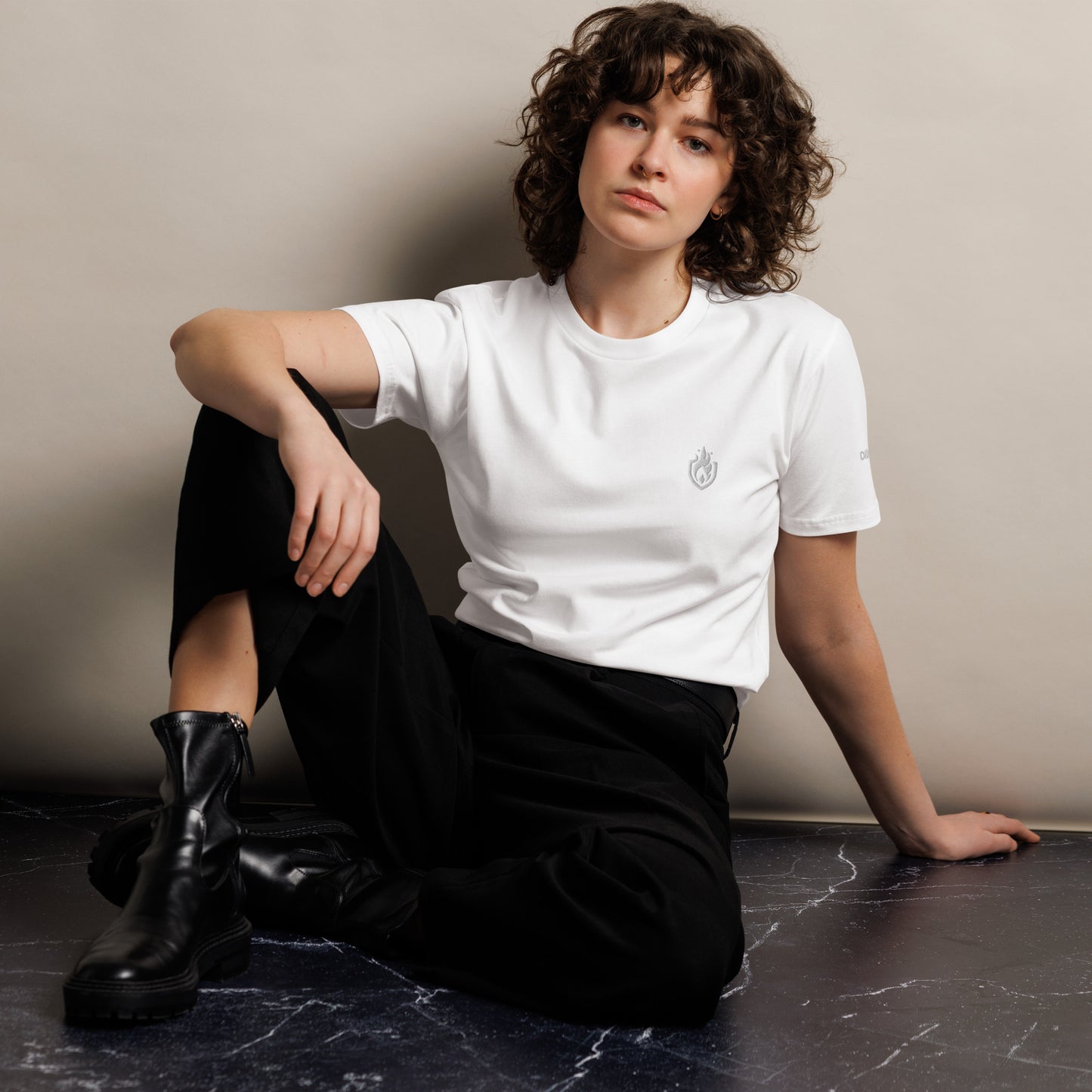 Unisex Premium White on White Embroidered T-shirt